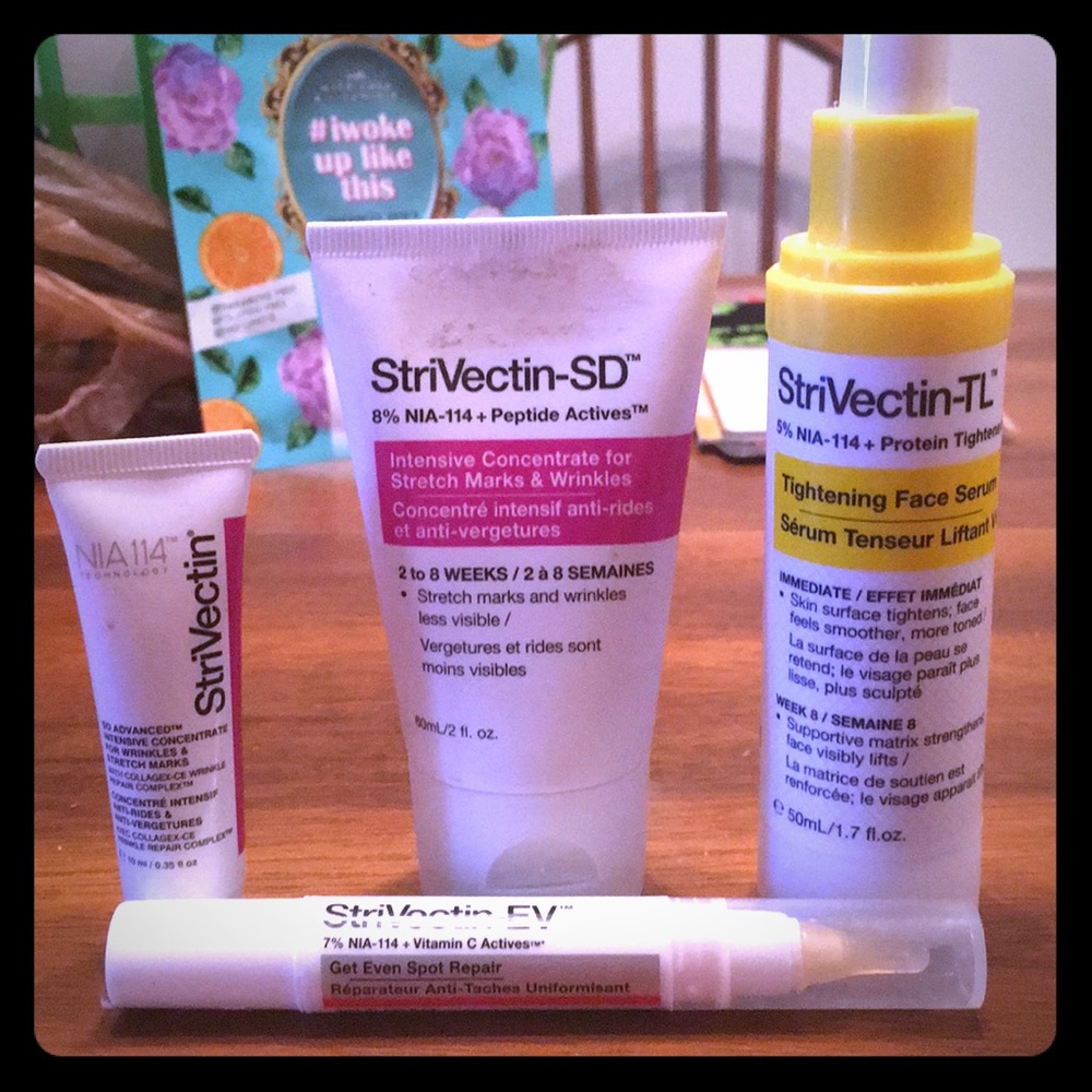 Strivectin concentrate, serum and spot repair.